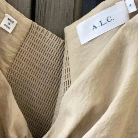 ALC CALLEY LONG SLEEVE OFF THE SHOULDER MAXI DRESS IN BEIGE- Size 8 - Picture 5 of 8